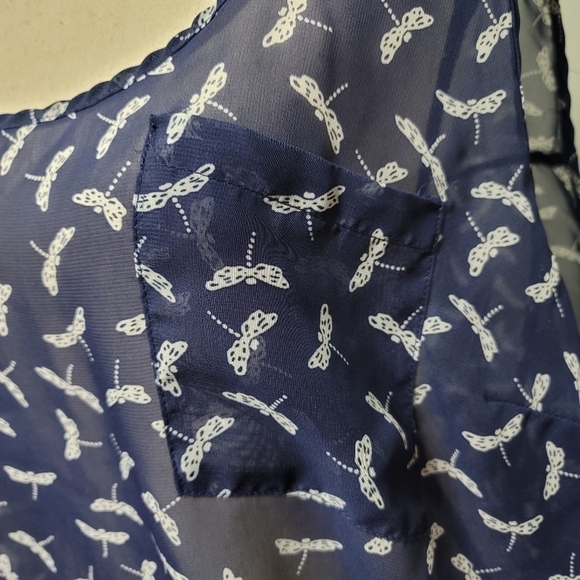 TORRID Navy Dragonfly Chiffon Tank - Picture 3 of 5